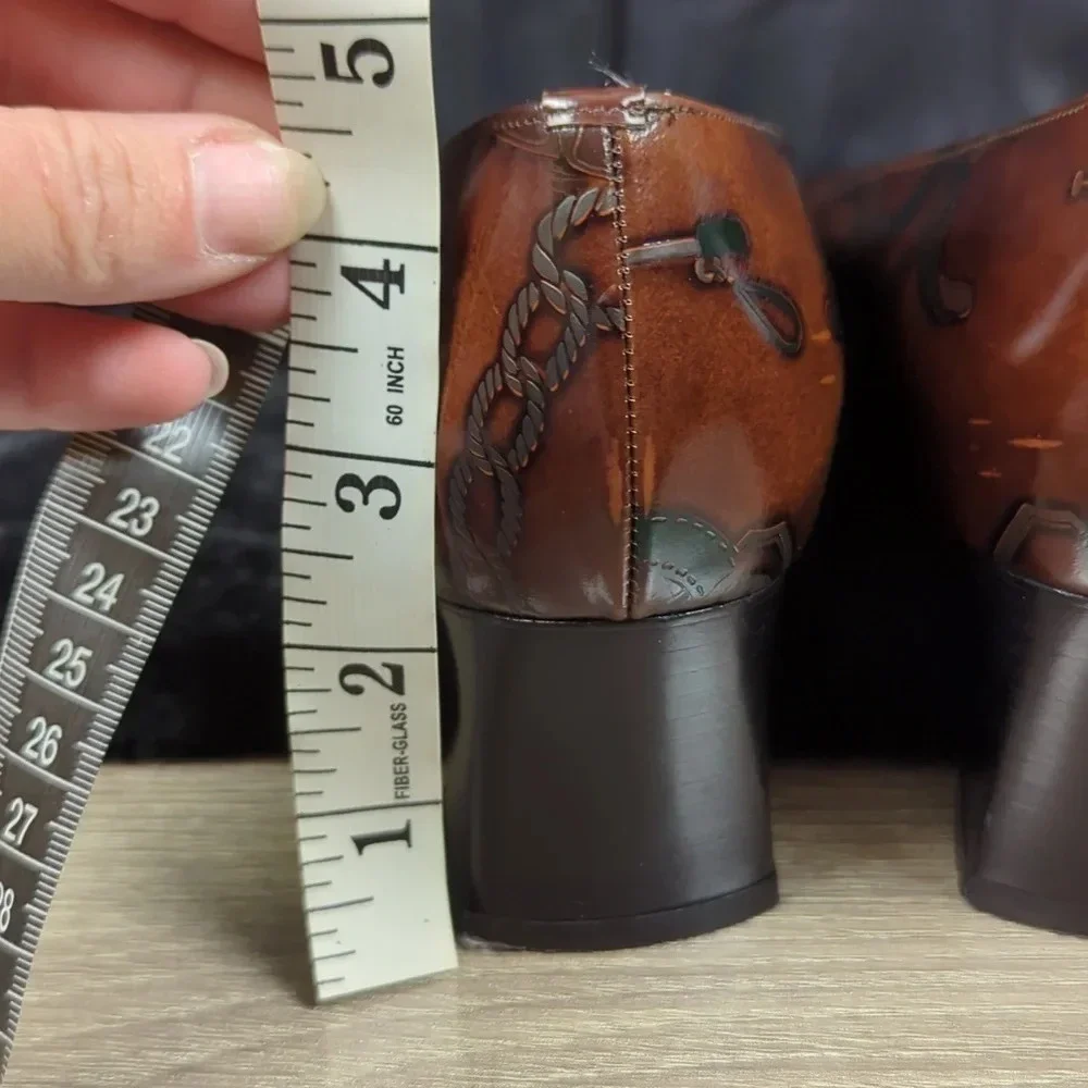 Cuoieria Fiorentina Shoes. Made In Italy, Leather, Heel, Slip On‎
